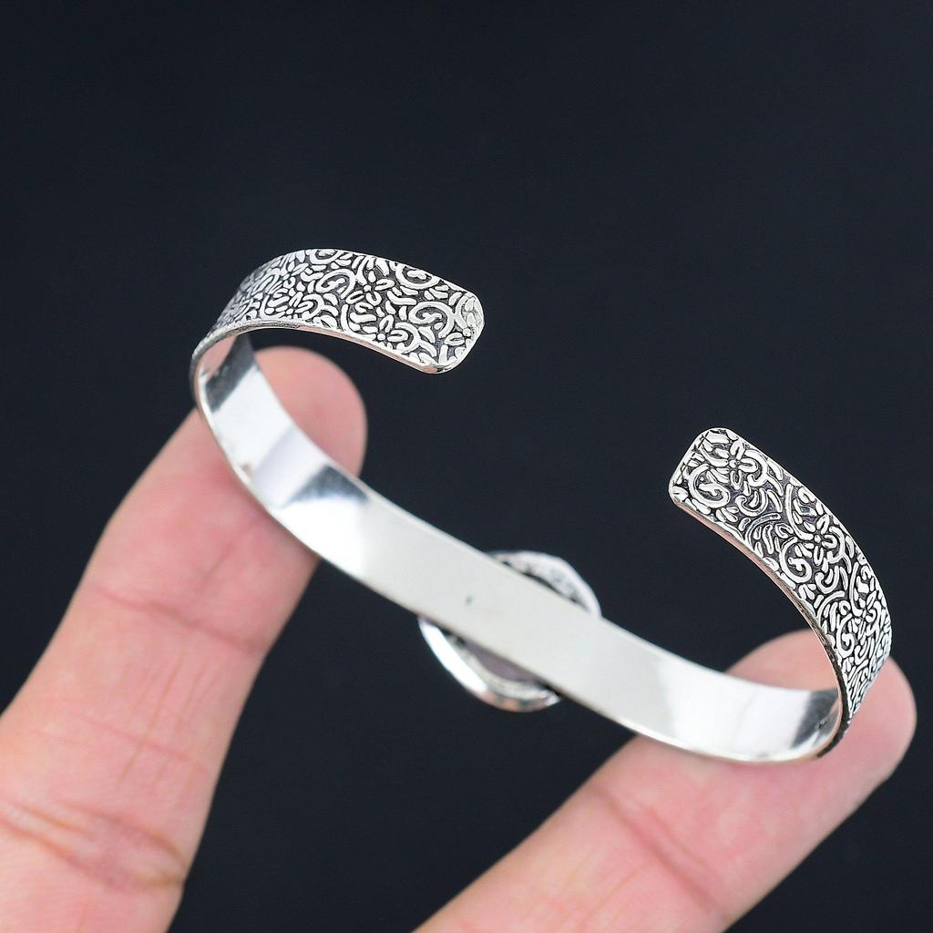 Daughters Day Deal Pear Rose Quartz Gemstone Bangle Bracelet 925 Sterling Silver