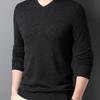 Весенне-осенний мужской шерстяной свитер с V-образным вырезом, пуловер с длинным рукавом, шерстяной вязаный низ, модный мужской повседневный шерстяной свитер, интерьер