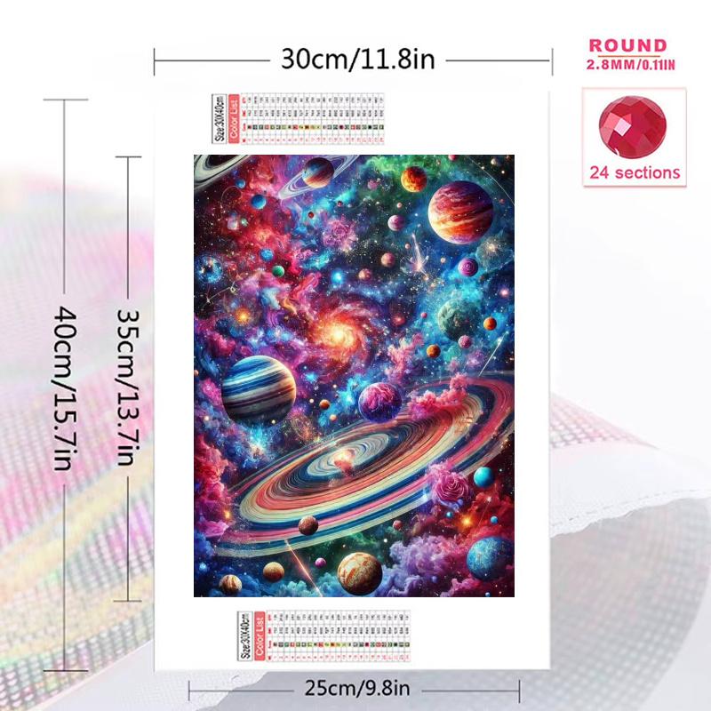 Space Rocket 100% Round Full Drill 5D DIY Diamond Painting Embroidery Cross Stitch Rhinestone Décor