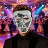 Comfortable Mirror Mosaic Mask Halloween Disco Ball Mask, Breathable Masquerade, Sparkling Gold Glitter Party Costume for Dance Performance,