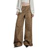 Deer Print High-Waisted Loose Wide-Leg Casual Pants