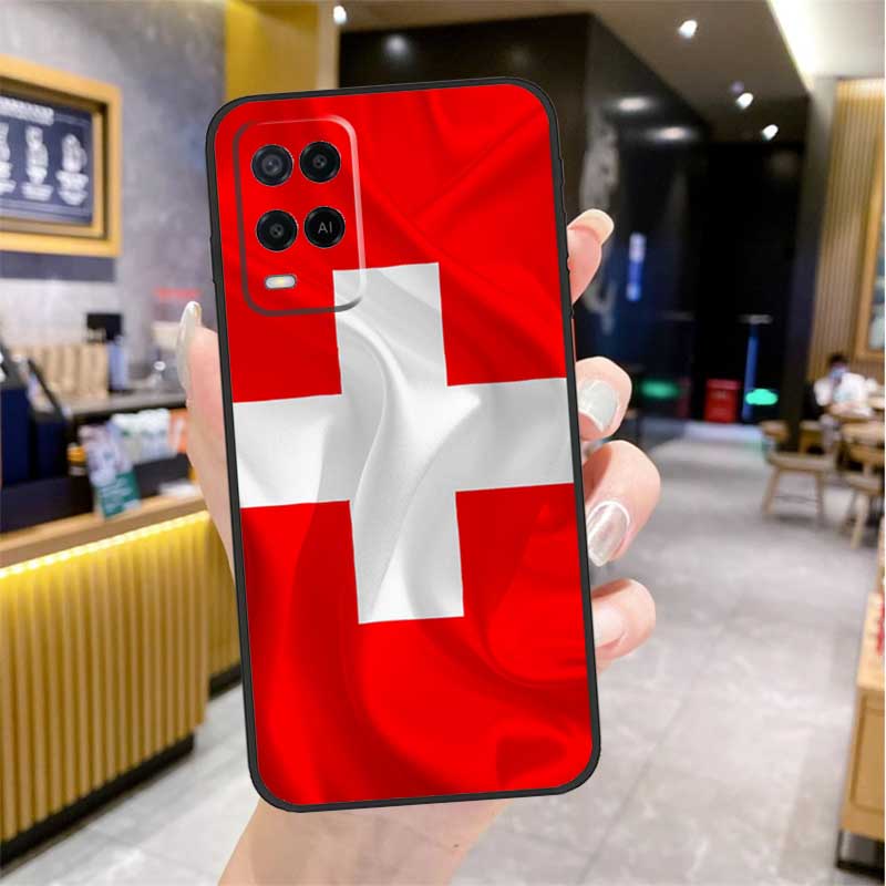 Швейцария Швейцарский флаг Чехол для Oppo A5 Pro A15 A17 A57 A77 A60 A80 A40 A18 A38 A58 A78 A98 A96 A76 A16 A94 A74 A54