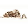 UGEARS 3D Puzzles for Adults - V-Express Steam Train with Tender - 3D Wooden Puzzle Model Kits
