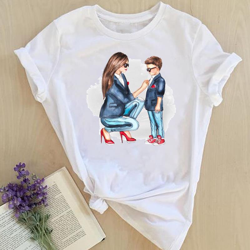 Футболка с принтом, женская одежда, акварель, любовь, мама, тренд, мама, 90-е годы, милая летняя женская футболка, повседневная женская футболка с коротким рукавом, модная футболка с рисунком