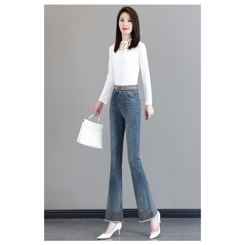 Женские брюки-клеш с высокой талией больших размеров, утягивающие, подкова