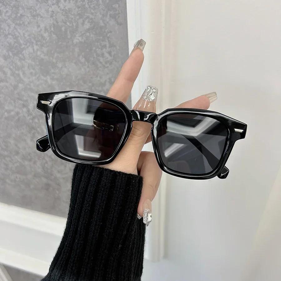 Повседневные Прямоугольные Элегантные Классические Солнцезащитные Очки Мужские Женские Модные Винтажные Солнцезащитные Очки Мужские Однотонные Брендовые Очки