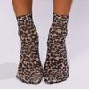 Leopard Large Flower Print Short Socks Summer Single Shoes Short Stockings High Elastic Comfortable Breathable Ultra-thin