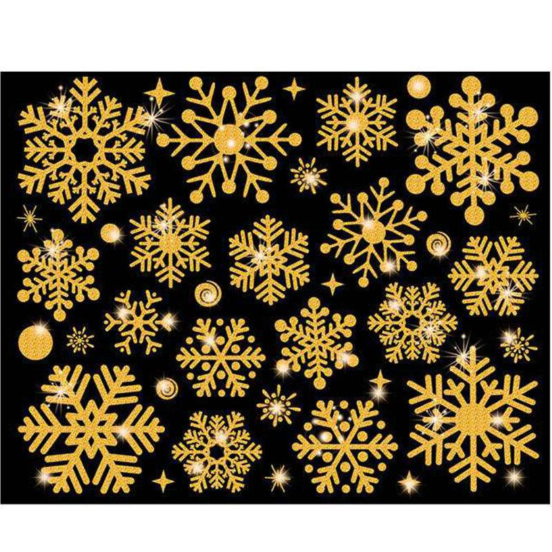 Наклейки на стену, декоративные наклейки на стекло, электростатические рождественские милые шикарные наклейки на окна со снежинками, очаровательные