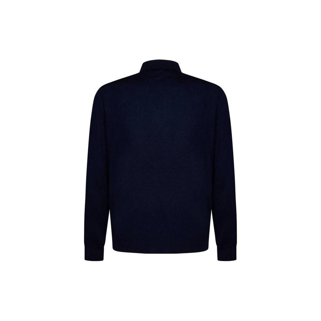 Polo Ralph Lauren Solid Logo Вышитый длинный рукав трикотажная рубашка поло мужские топы синий 710876852-003