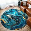 1PC Whale Ocean Abstract Art Round Chair mat Area Rug - Non-Slip, Floor Mat for Office, Bedroom, home decor Christmas Gift c0528131