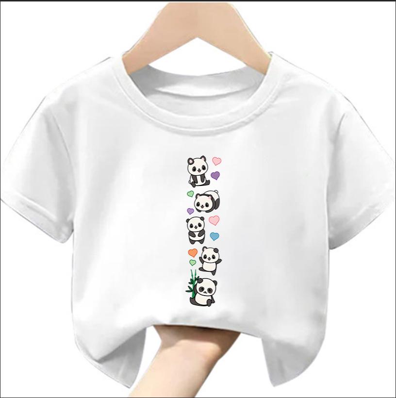 2024 New Tshirt Kids Boys and Girls Prints Design Tshirts Pandas Bamboo Polar Bears Dance Kawaii Harajuku Cute T-shirts