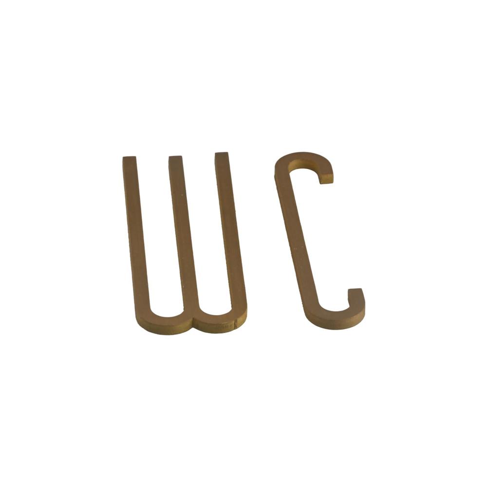 Toilet Door Sign for Hotel,Office,Home Brass Bathroom Signage WC Plaque Restroom Sign Toilet Symbol