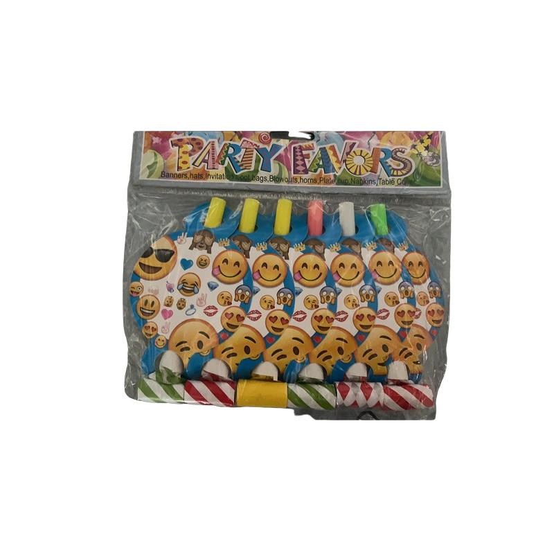 Набор праздничной посуды с эмодзи с одноразовыми тарелками, стаканами, салфетками и скатертью для праздничных торжеств