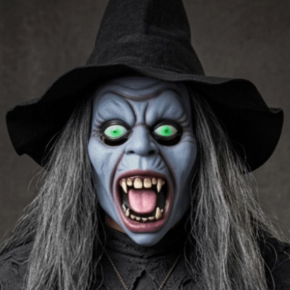 Creative Halloween Witch Mask Breathable Witch Mask with Hat Halloween Party