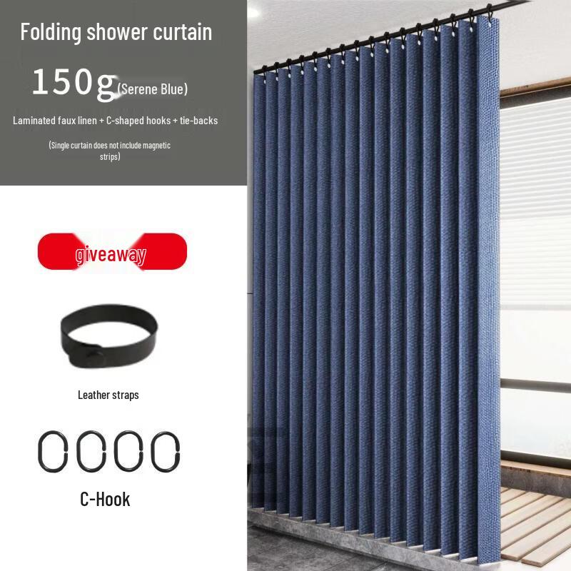 Folding Shower Curtain Partition