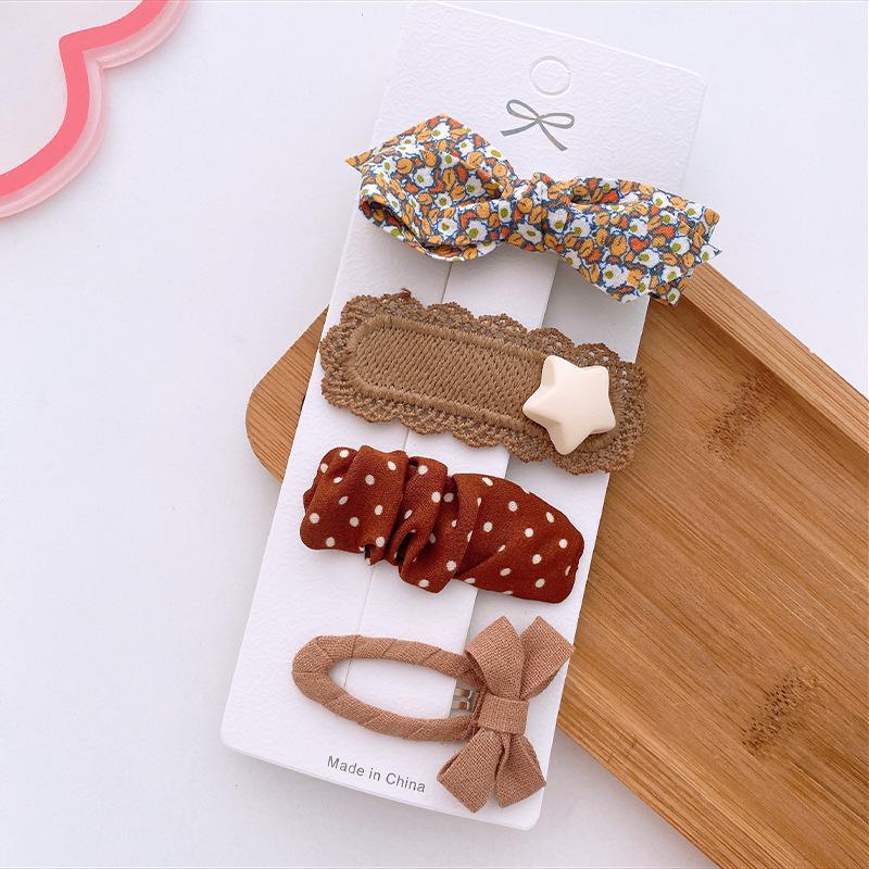 Coffee Warm Color Cute Cartoon Princess Hairpins Children Girls Kid Hair Clips Barrettes Accessories Hairclip Headwear Headdress