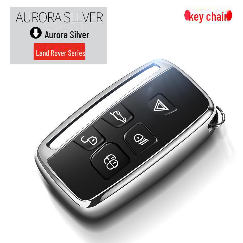 "Чехол для ключа из гальванического ТПУ для Land Rover: Модели Range Rover, Discovery 4, Evoque и Jaguar"