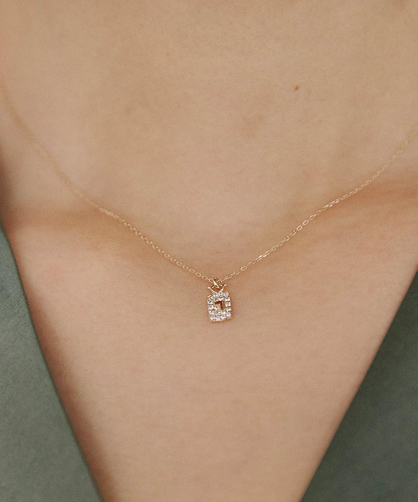 Ордор [14K] Корейское Согласное Буквенное Ожерелье (белый)