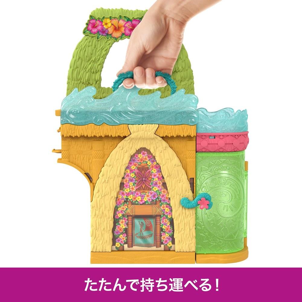 Mattel Disney Princess Moana and Castle Set Kasenaru Castle Series Dress-up Doll and House Mini Doll Pretend Play Suitable for Ages 3 and Up JDP58