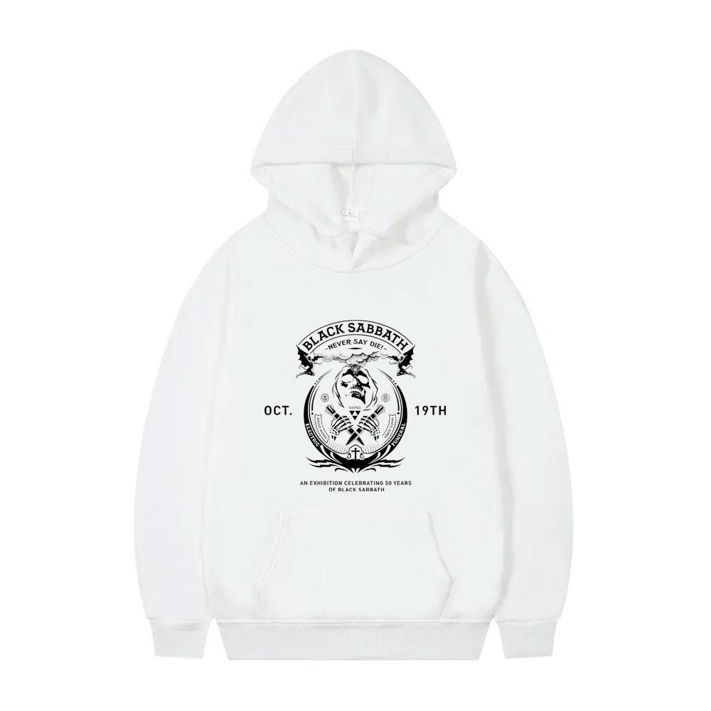 Хэви-метал рок-группа Black Sabbath Худи с принтом Never Say Die Скелет Оззи Осборн Мужские худи-пуловеры Винтажный оверсайз спортивный костюм