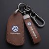 Valve Stems Caps Leather Car Remote Key Case Cover Protection Holder Shell Fob For VW Volkswagen Golf 7 MK7 Tiguan MK2 Auto Keyc zu7