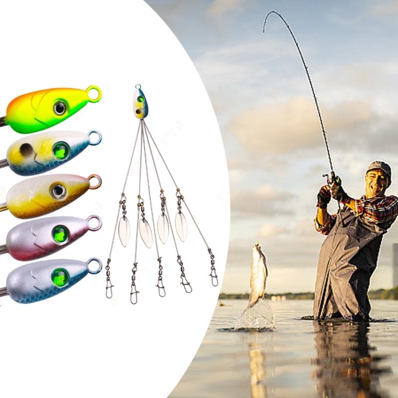 Рыболовные оснастки Umbrella Rigs 5-плечевые оснастки Набор с приманками Swimbait с 4 лепестками