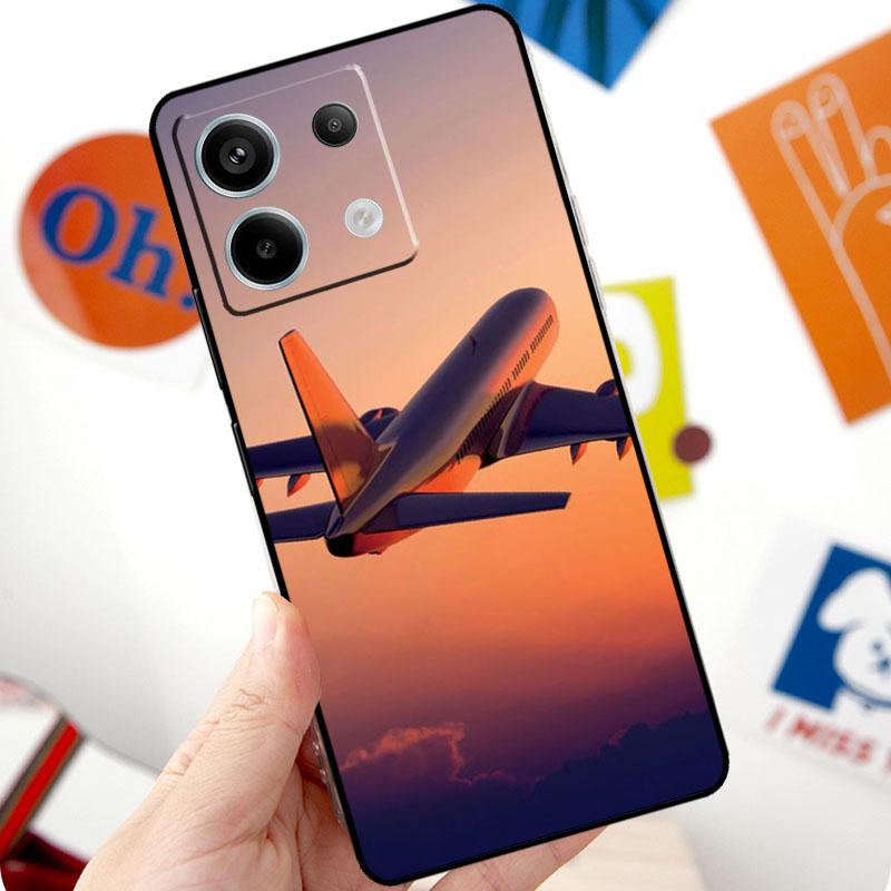 Чехол с изображением самолета, летящего в закат, для Xiaomi Redmi Note 14 13 10 11 12 Pro 11S 12S Чехол для Redmi 15 14C 10C 12C 13C 15C