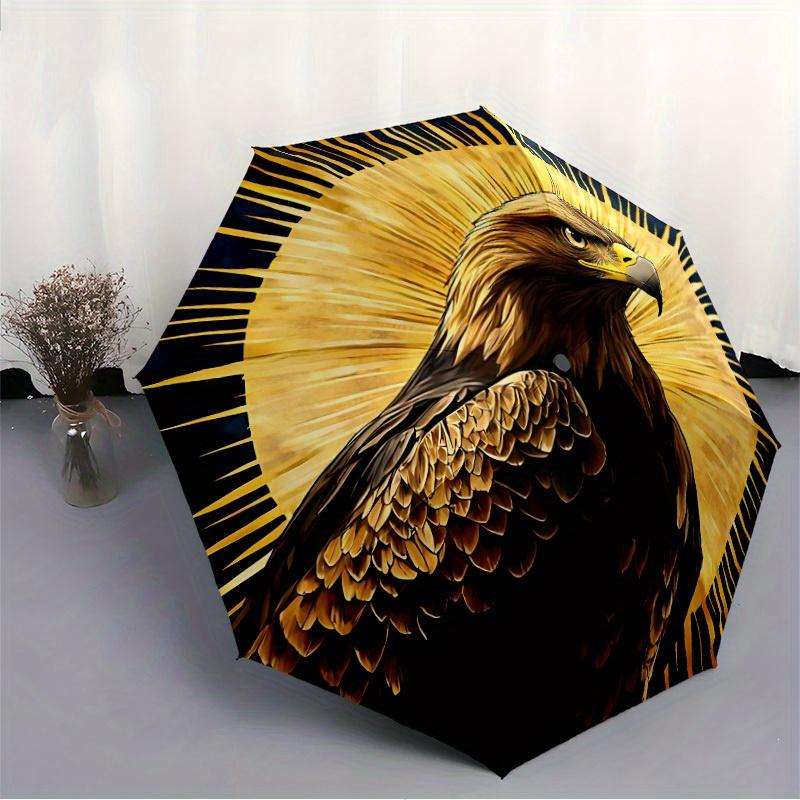 1pc Eagle Emblem Automatic Opening/closing Umbrella with Auto Open/Close, Perfect Gift for Friends, Durable Plastic Handle yy250801199