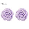 1 пара сережек-гвоздиков с розами, элегантный дизайн с цветком камелии, однотонные женские летние элегантные серьги, удобные антиаллергенные украшения для вечеринок