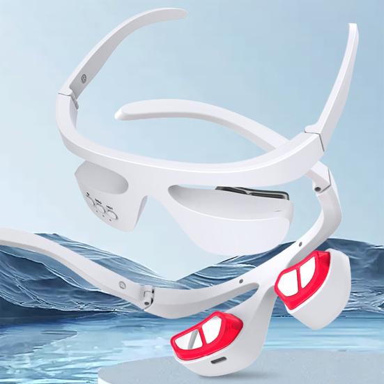 Очки для светотерапии красным светом Массажер для области под глазами Портативное устройство для ухода за глазами Светодиодный корректор для глаз для удаления морщин и подтяжки кожи