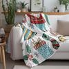 Festive Christmas Throw Blanket Cozy Reversible Holiday Decor Home Decor Gift Idea Warm Winter Comforter Decorative Blanket