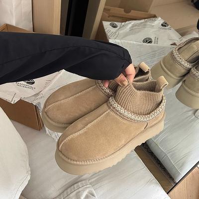 2025 зима новый Сангпо этнический ветер носки крышка толстая подошва увеличение высоты флис утолщение теплая верхняя одежда сноубутсы женские