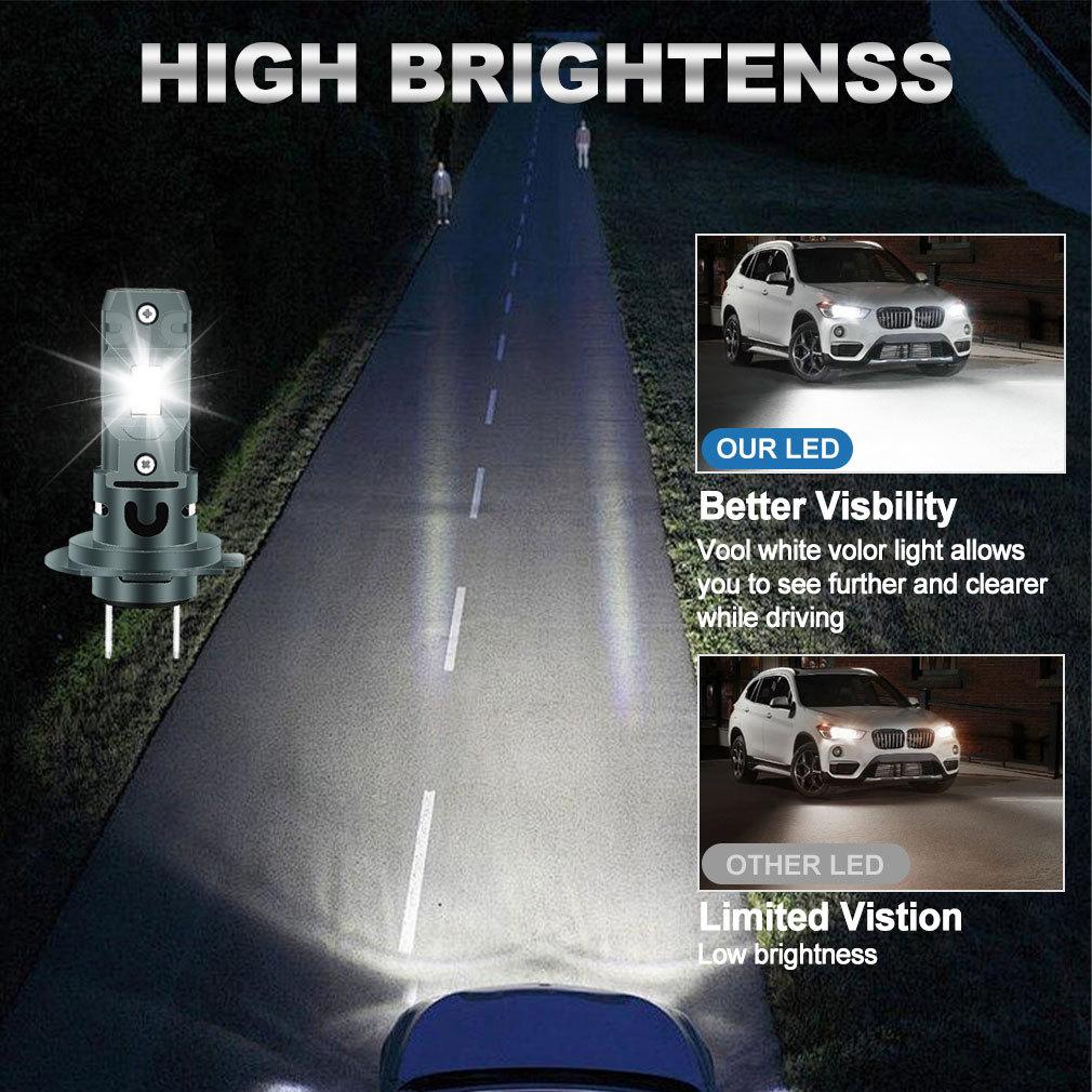 2 шт. 20000 лм H7 светодиодные лампы для фар 60 Вт мини беспроводные CSP автомобильные фары с вентилятором авто диодные лампы H7 турбо светодиодные автомобильные огни Canbus 12 В 6500 К белый