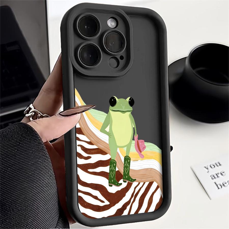 Чехол для телефона для iPhone 17 Pro Max 15 Plus 14 Air 16 13 17e 12 Pro 11 Мода и Тренды Лягушка