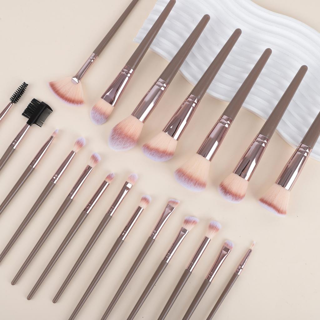 Hot-Selling Champagne Color Makeup Brush Set with Bag 10pcs 20pcs Beauty Tools Foundation Brush Eyeshadow Brush Loose Powder Gold