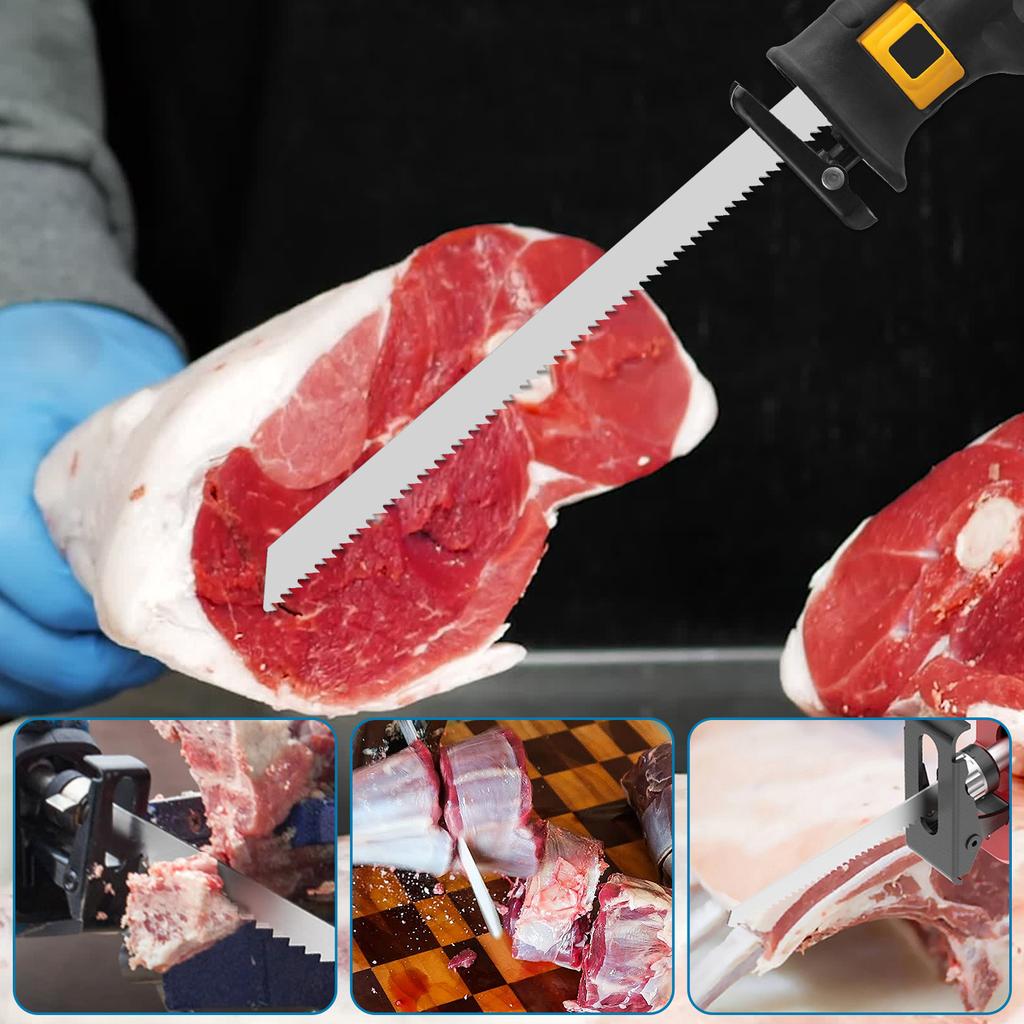 6 Pcs Reciprocating Saw Blades Set 12inch 6TPI Stainless Steel Frozen Food Cutting Saw Blades Universal Frozen Beef Bone Cutting