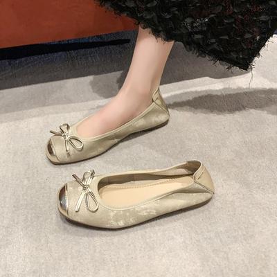 Туфли-лодочки женские в стиле гуочао, однотонные, на плоской подошве, с открытым верхом, слипоны, повседневные, удобные, бабушкины туфли