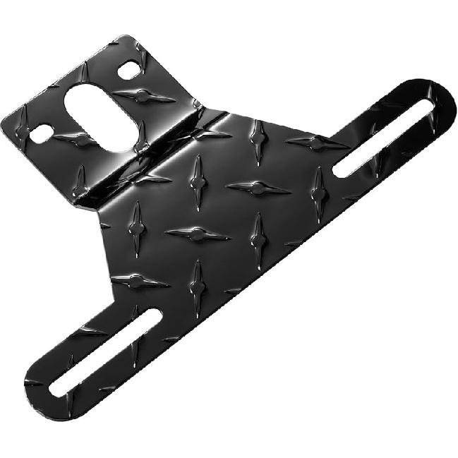 CZC AUTO Aluminum Trailer License Plate Light Bracket With Light Mount Hole For Trailers Trucks (Black)