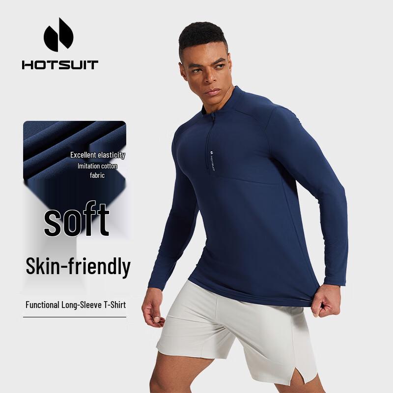 Мужская футболка HOTSUIT с длинным рукавом, быстросохнущая, для бега и тренировок