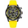 Fashion Watches for Men Military Sport Chronograph Quartz Wristwatch with Yellow Silicone Strap Luminous Hands Date Analog Watch