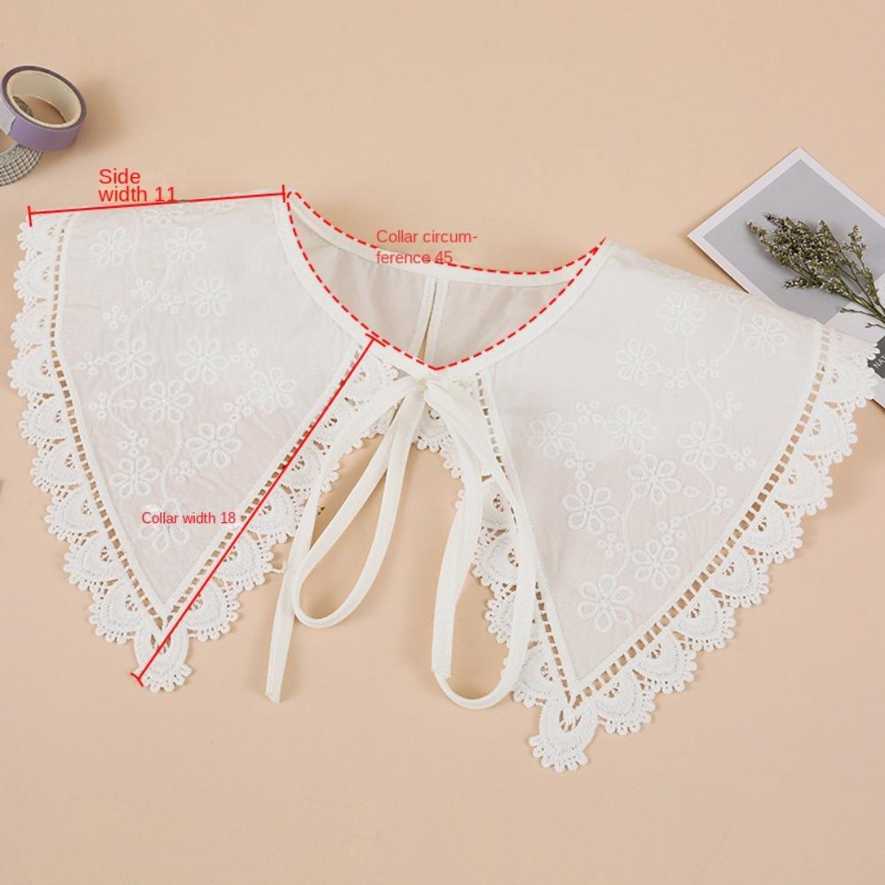 Double Layer Ruffles Fake Collar Lace Ruffled Trim Shoulder Wrap Detachable Shawl Wrap Women