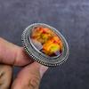 Кольцо из серебра 925 пробы с драгоценным камнем аммолит ручной работы, размер 8 Z1e68