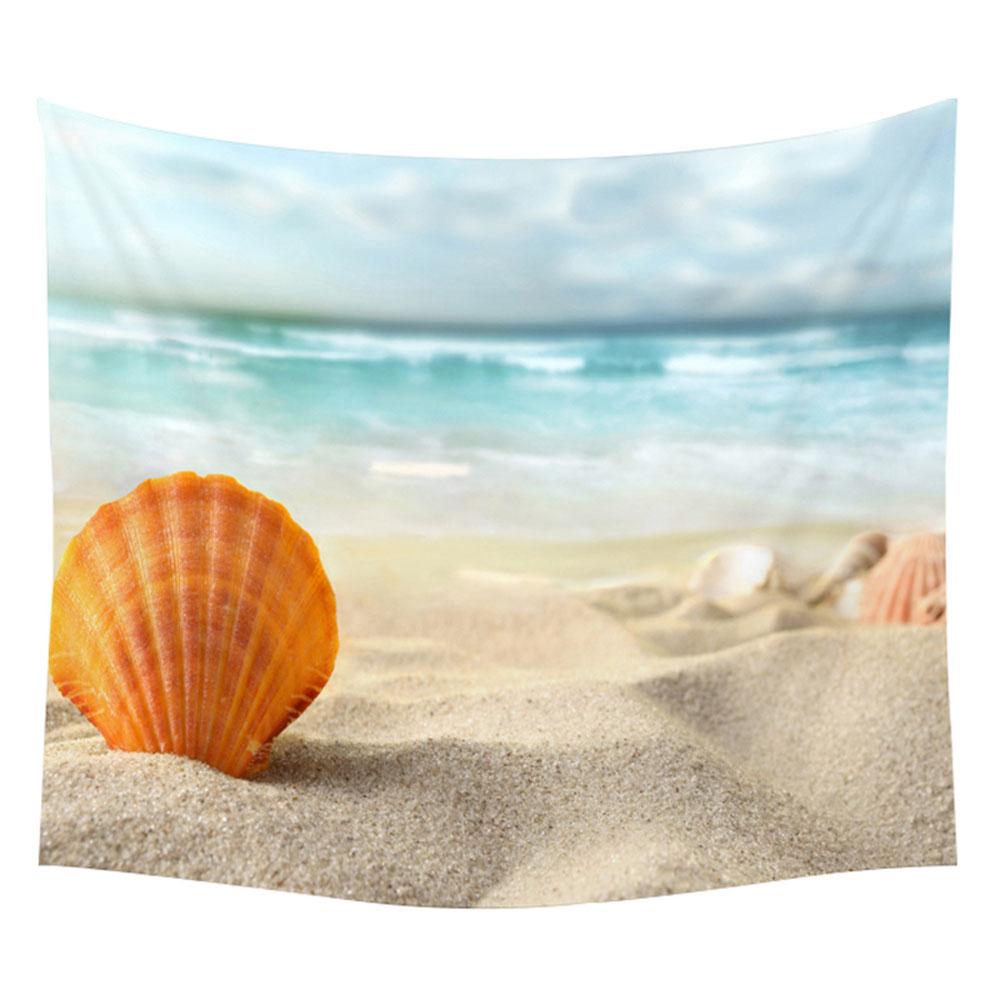 Солнце, море, гобелен, океан, пляж, стена, вода, пейзаж, украшение для пляжа, голубое облако, синее матовое одеяло, полиэфирный гобелен