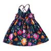 Летнее платье на бретельках без рукавов для девочек, милое платье принцессы, сладкий цветочный принт