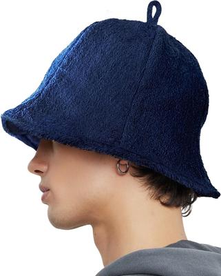 Шапка для сауны Extra Thick Towel Fabric Large Предотвращает глубокое повреждение волос Легкая сауна Темно-синяя Мужская - - Размер, Популярная, Повреждение, Посадка, Стирка, Шапка,