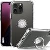 Case for iPhone 16 Pro - Shockproof Transparent with Adjustable Silver Ring Stand