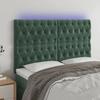 VidaXL LED Headboard Bedroom Furniture Double Bed Accessory Head of Bed Frame Interior Dark Green 3122811