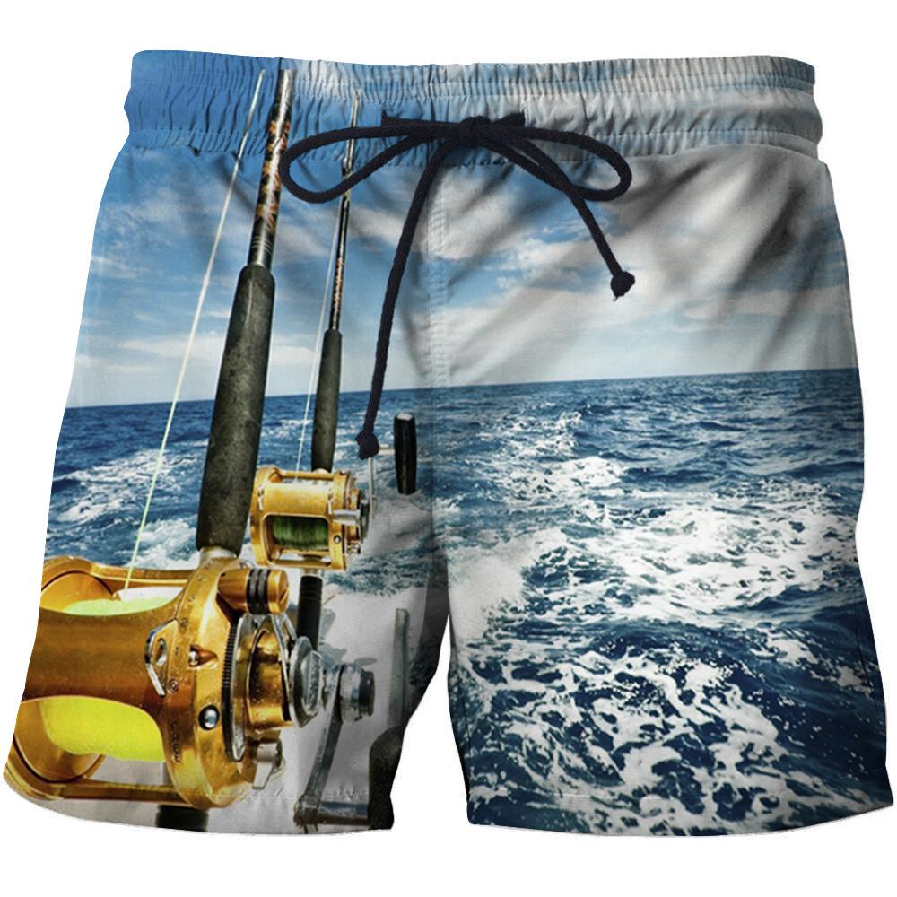 New Tropical HD 3D Swimming Trunks Shorts Mens Funny Fishing Bermuda Breathe Men's Boys Beach Pants Sport Shorts Fashion