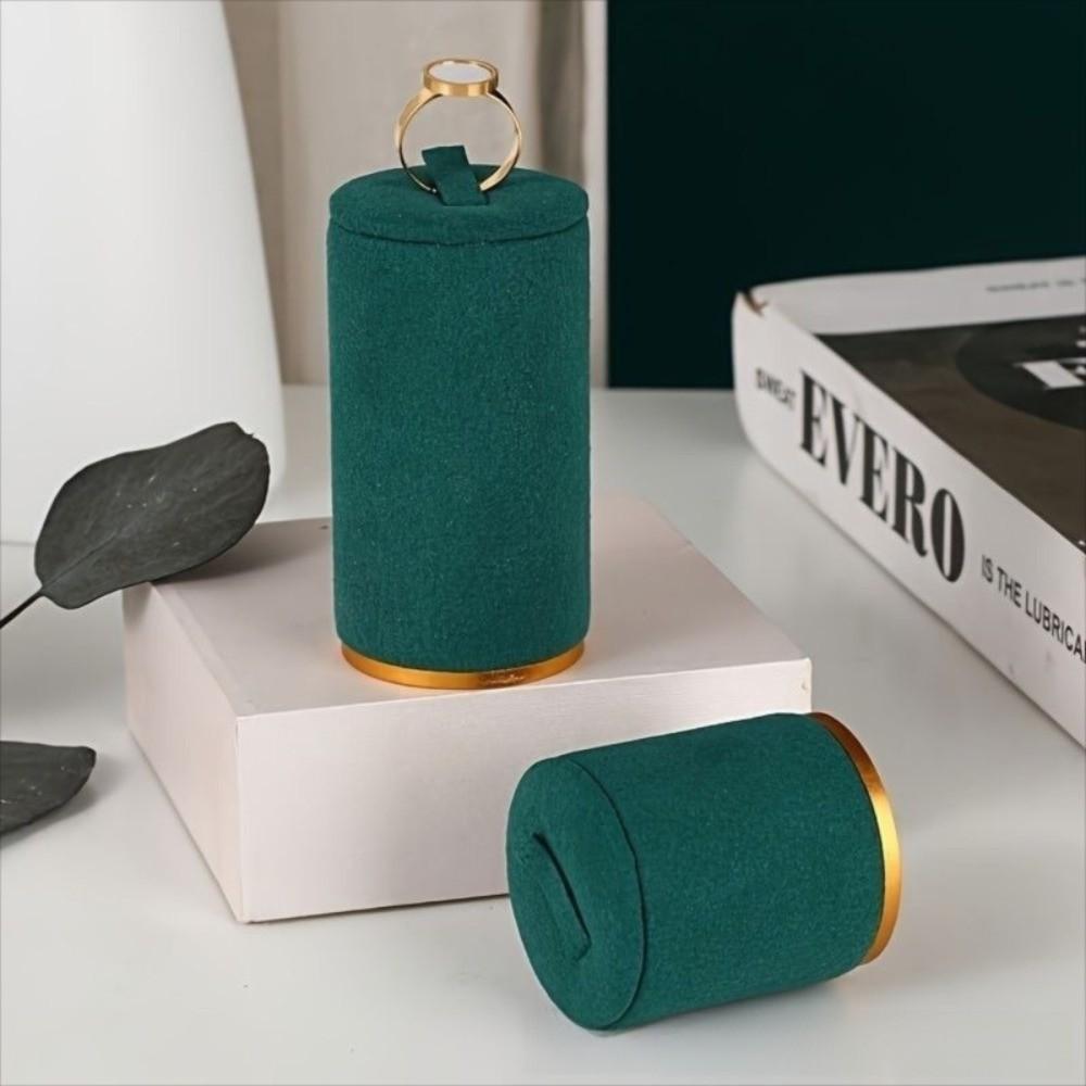 New ultra-fiber Ring Display Stand Jewelry Storage Metal Base Jewelry Tower High and Low Desktop Rings Display Rack