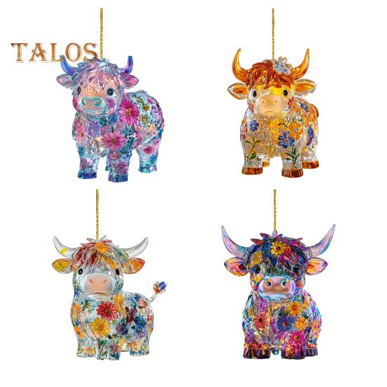 Acrylic Hanging Pendant with Lanyard Easy To Hang Animal Shaped Colorful Versatile Ornament Car Rearview Mirror Accessories